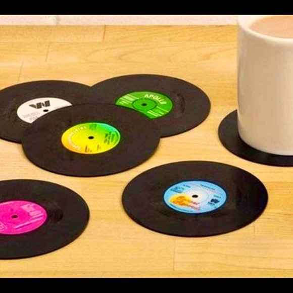Bar Coasters - Vintage Style Vinyl Records Novelty Gift Set - Picture 2 of 4